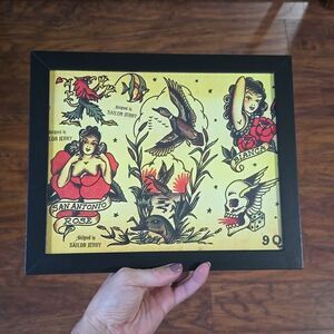 NWT, Framed American Traditional Tattoo Style Flash Print